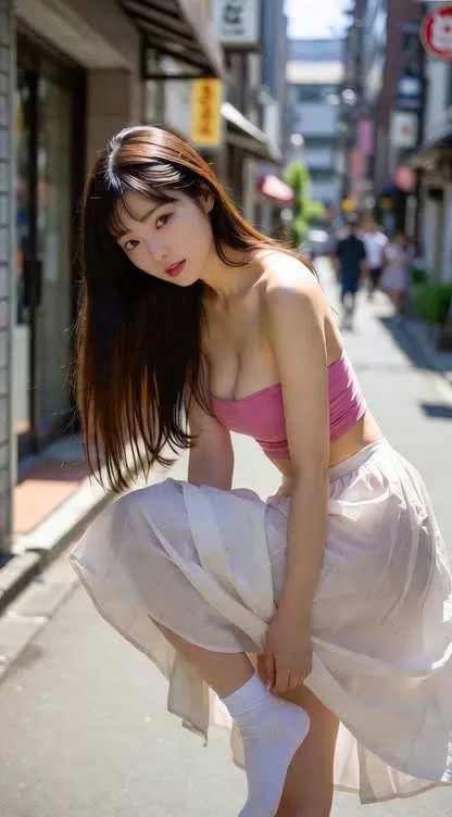 そこの変態、谷間を見てるの？舌を見てる？どっちが好き？
