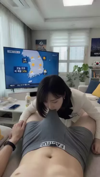 TVの天気予報なんかより、 私の舌と息で彼を溶かしてあげたい… ねえ、動かないで？