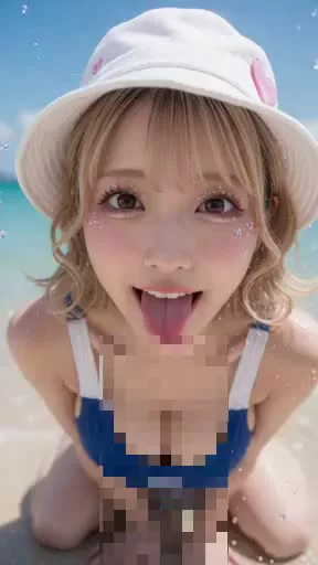 可愛すぎるビキニギャルが笑顔でチンポを咥え込む