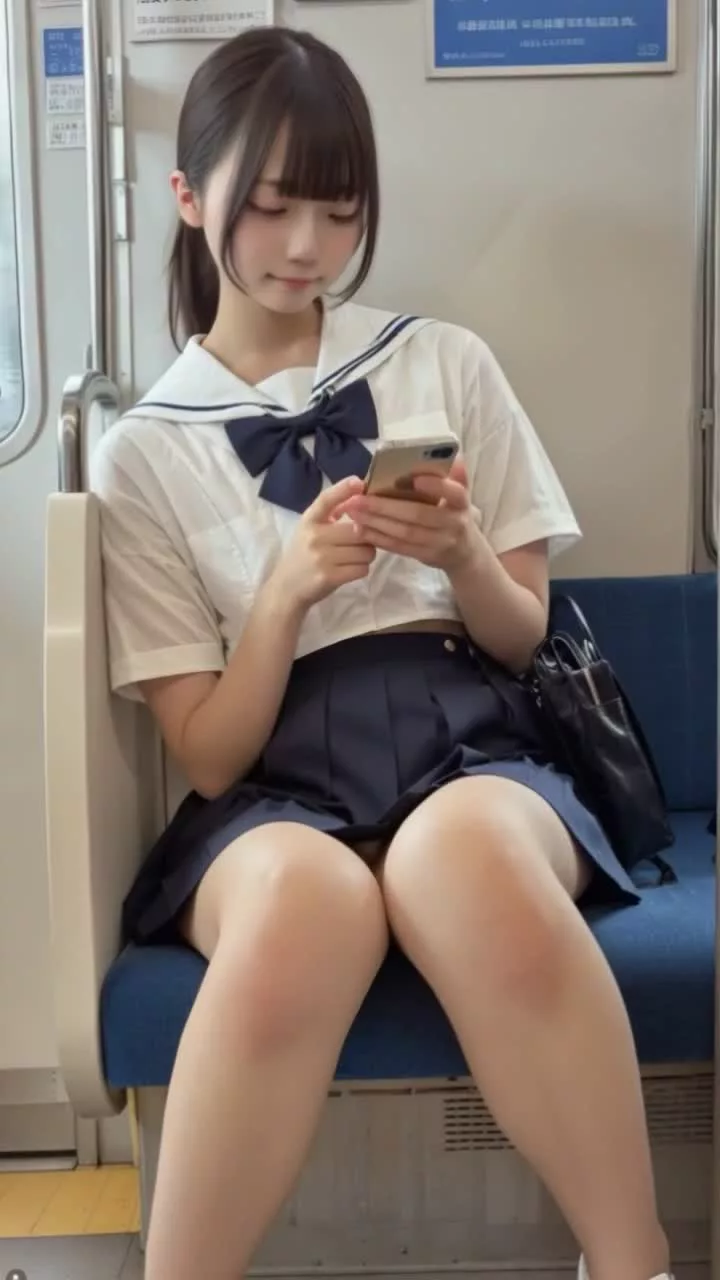 ノーパンJKと電車セックス♪有料版