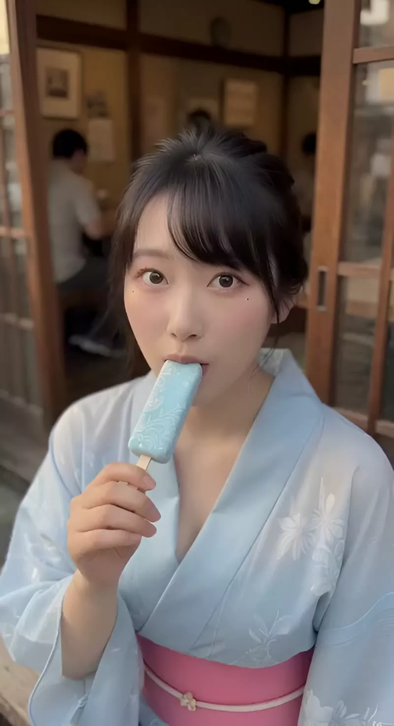 アイスに夢中👅💦
